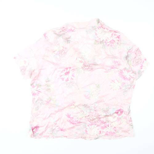 Marks and Spencer Women’s Pink Floral Wrap Blouse UK 20 Viscose