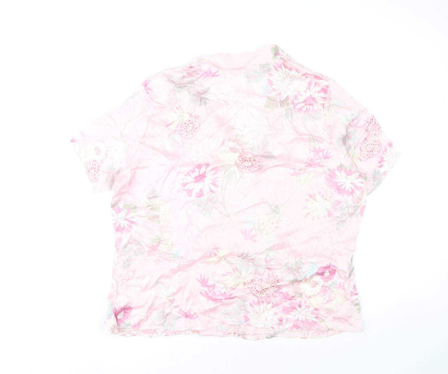 Marks and Spencer Women’s Pink Floral Wrap Blouse UK 20 Viscose