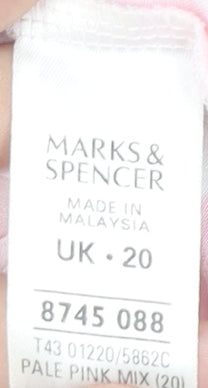 Marks and Spencer Women’s Pink Floral Wrap Blouse UK 20 Viscose