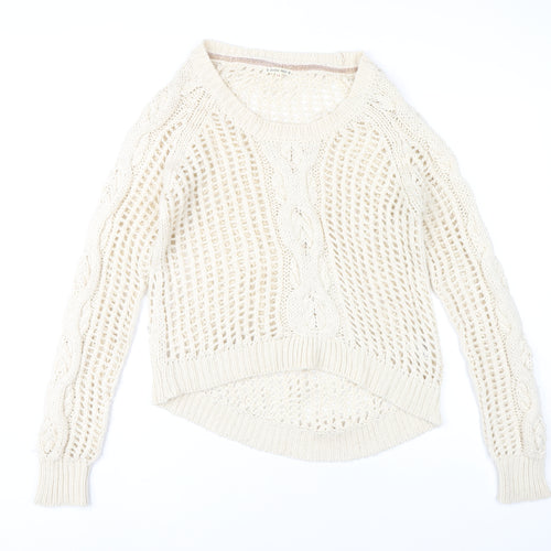 SoulCal Deluxe Women's Ivory Size 14 Open Knit Pullover Jumper