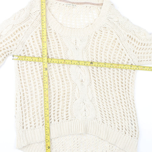 SoulCal Deluxe Women's Ivory Size 14 Open Knit Pullover Jumper