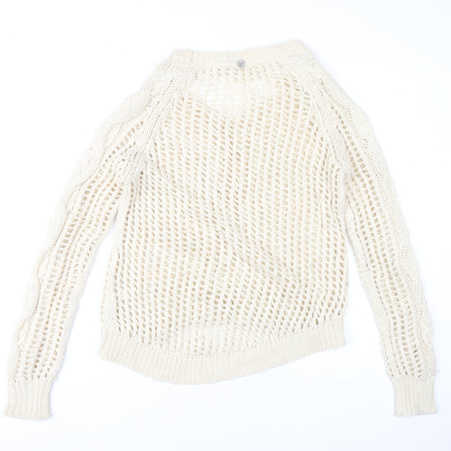 SoulCal Deluxe Women's Ivory Size 14 Open Knit Pullover Jumper