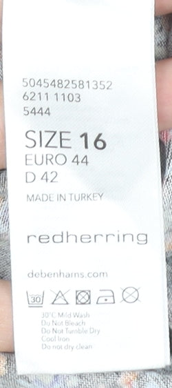 Red Herring Women’s Multicoloured Floral Shift Dress Size 16