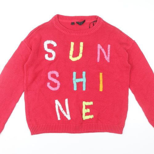 Rainbow Womens Red Sunshine Pullover Jumper Size 10 Cotton Blend