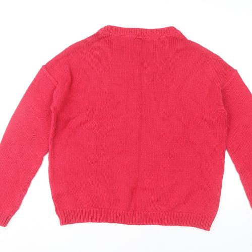 Rainbow Womens Red Sunshine Pullover Jumper Size 10 Cotton Blend