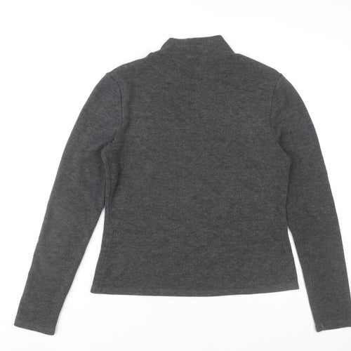 Oasis Womens Grey Mock Neck Long Sleeve Knit Top Size M