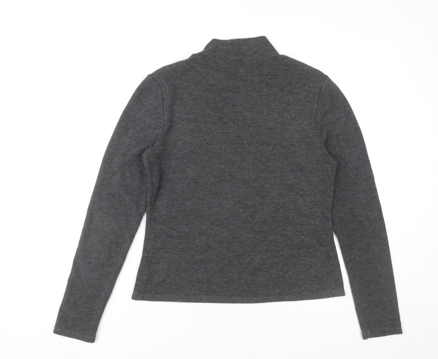 Oasis Womens Grey Mock Neck Long Sleeve Knit Top Size M