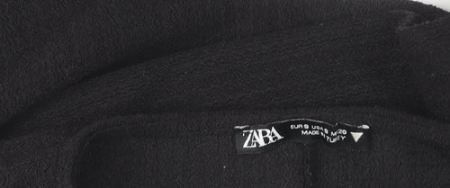 Zara Women Black Mini A-Line Dress Size M Long Sleeve