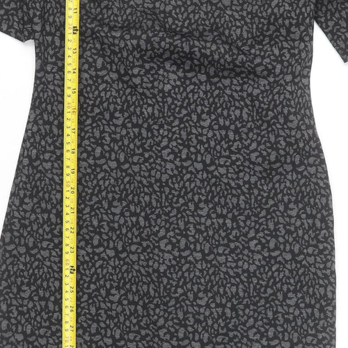 Dorothy Perkins Women Grey Animal Print Sheath Dress Size 10