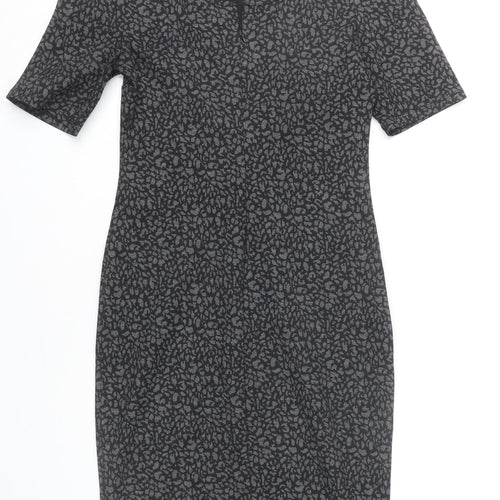 Dorothy Perkins Women Grey Animal Print Sheath Dress Size 10