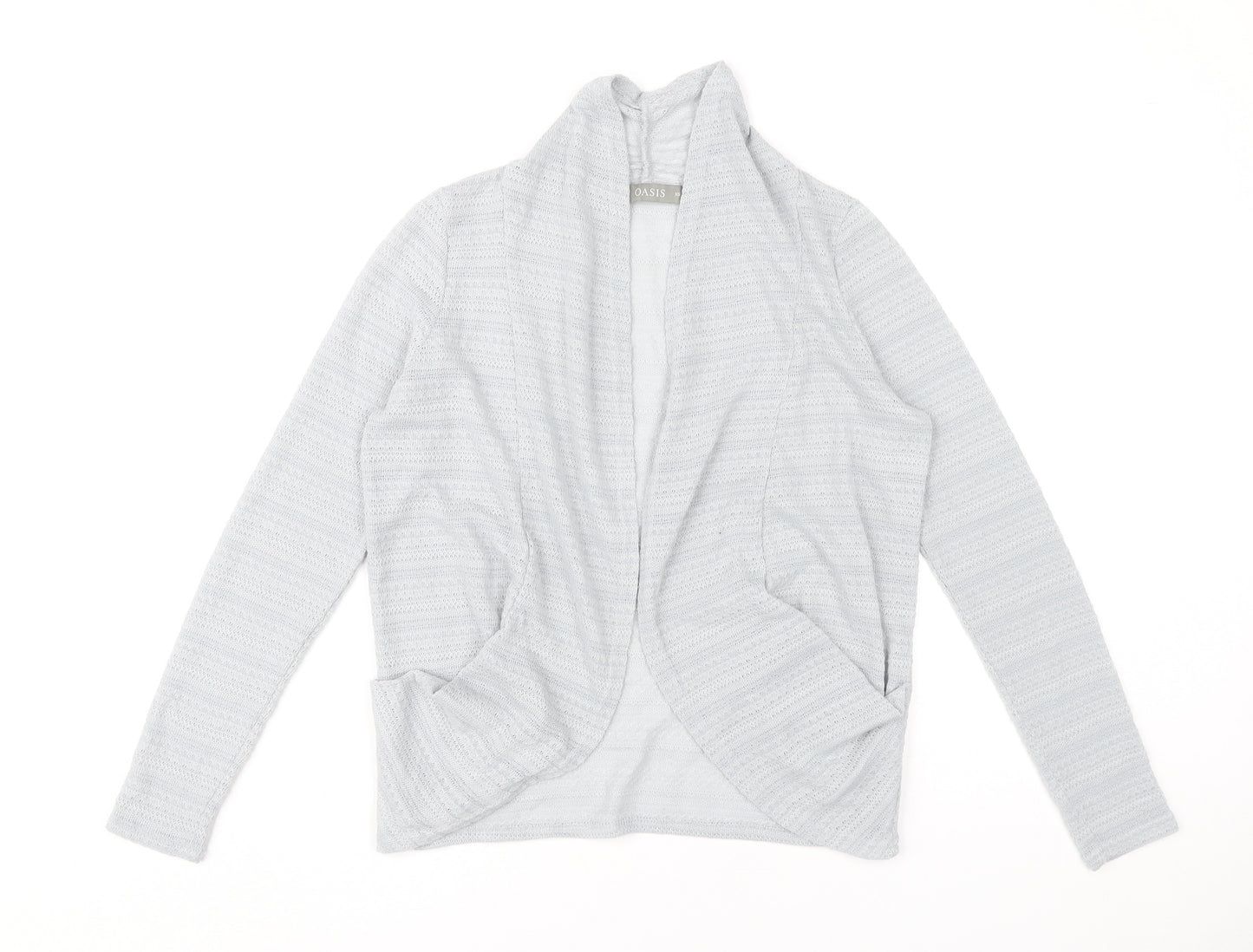 Oasis Womens Grey XS Cardigan Open Knit Lightweight Long Sleeve