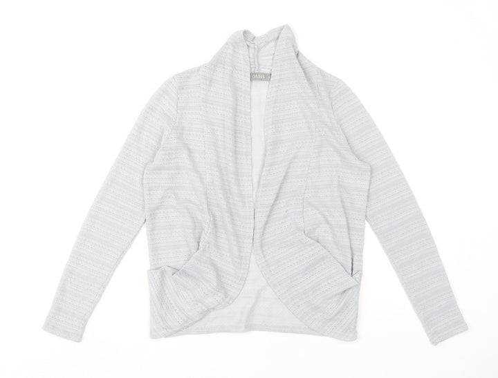 Oasis Womens Grey XS Cardigan Open Knit Lightweight Long Sleeve