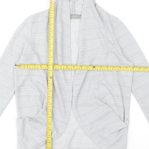 Oasis Womens Grey XS Cardigan Open Knit Lightweight Long Sleeve