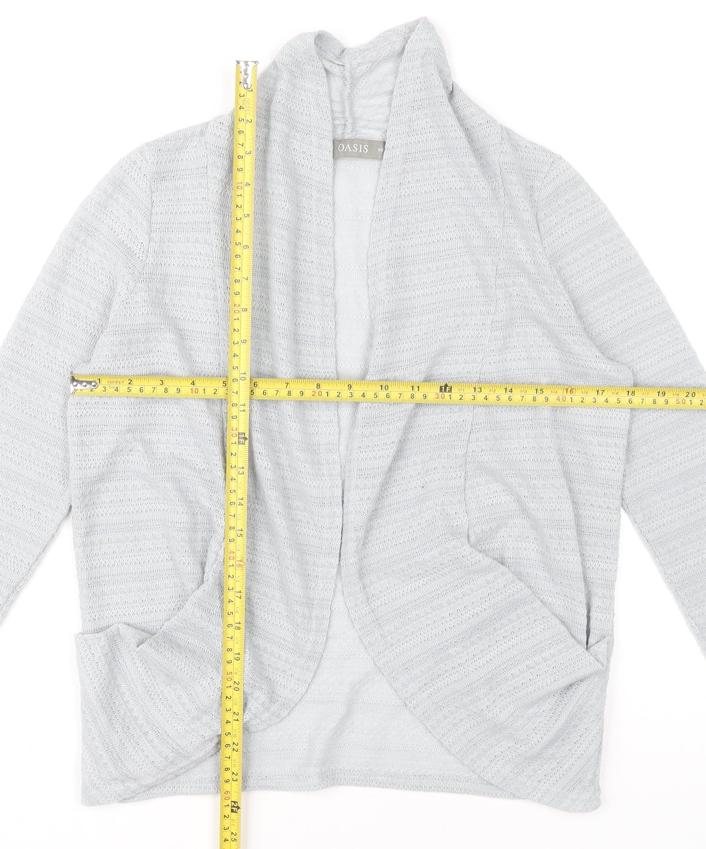 Oasis Womens Grey XS Cardigan Open Knit Lightweight Long Sleeve