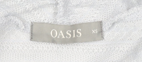 Oasis Womens Grey XS Cardigan Open Knit Lightweight Long Sleeve