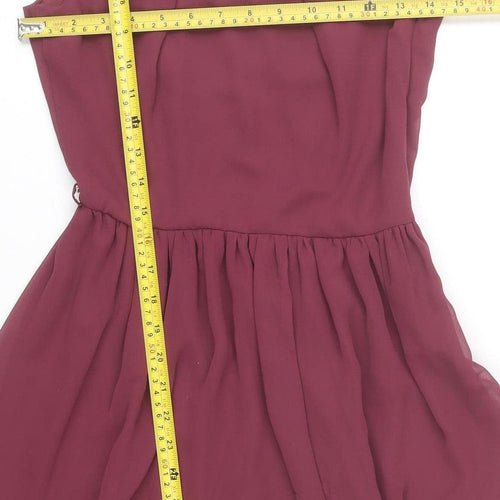 Love Women’s Purple Skater Dress S Sleeveless Short Chiffon