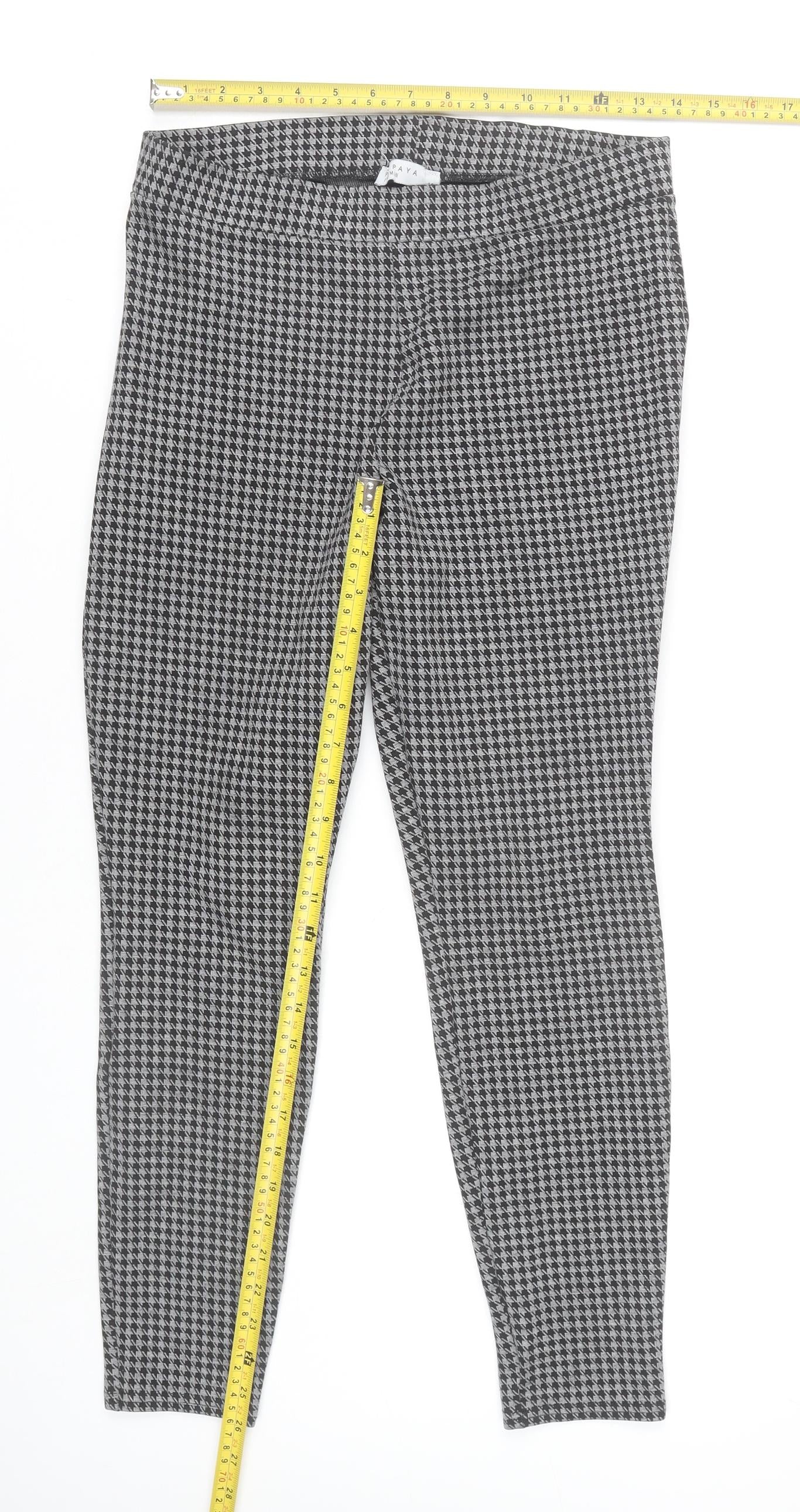 Papaya Women Grey Houndstooth Leggings Size 12 Stretch Comfort