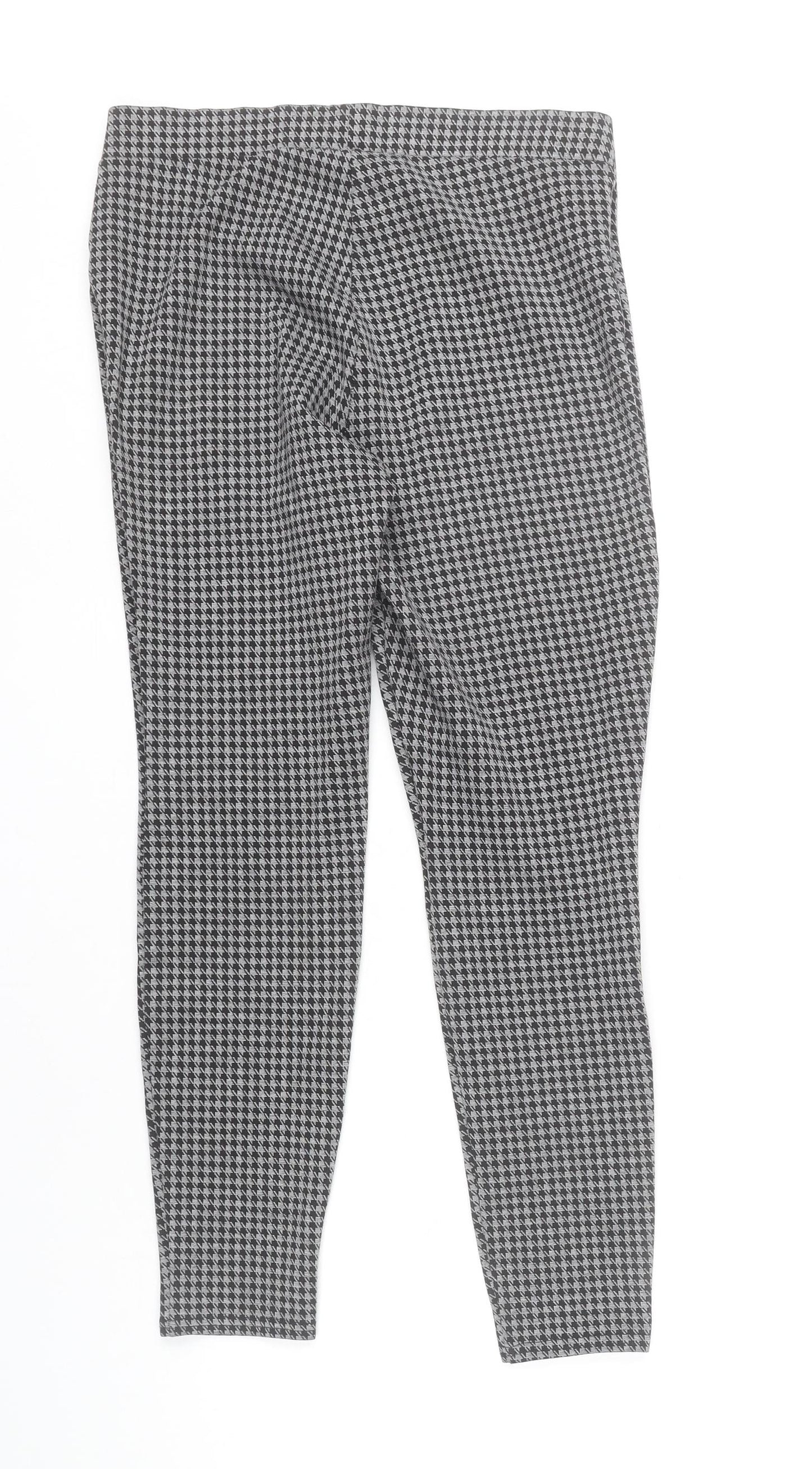 Papaya Women Grey Houndstooth Leggings Size 12 Stretch Comfort
