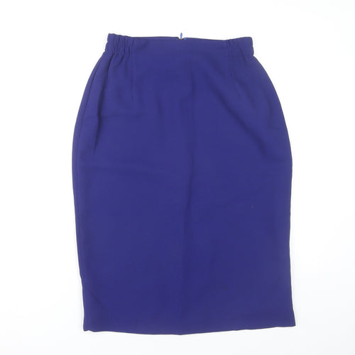 Official Womens Blue Size 12 Pencil Skirt Knee Length Workwear
