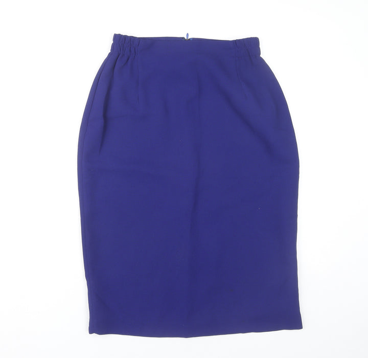 Official Womens Blue Size 12 Pencil Skirt Knee Length Workwear