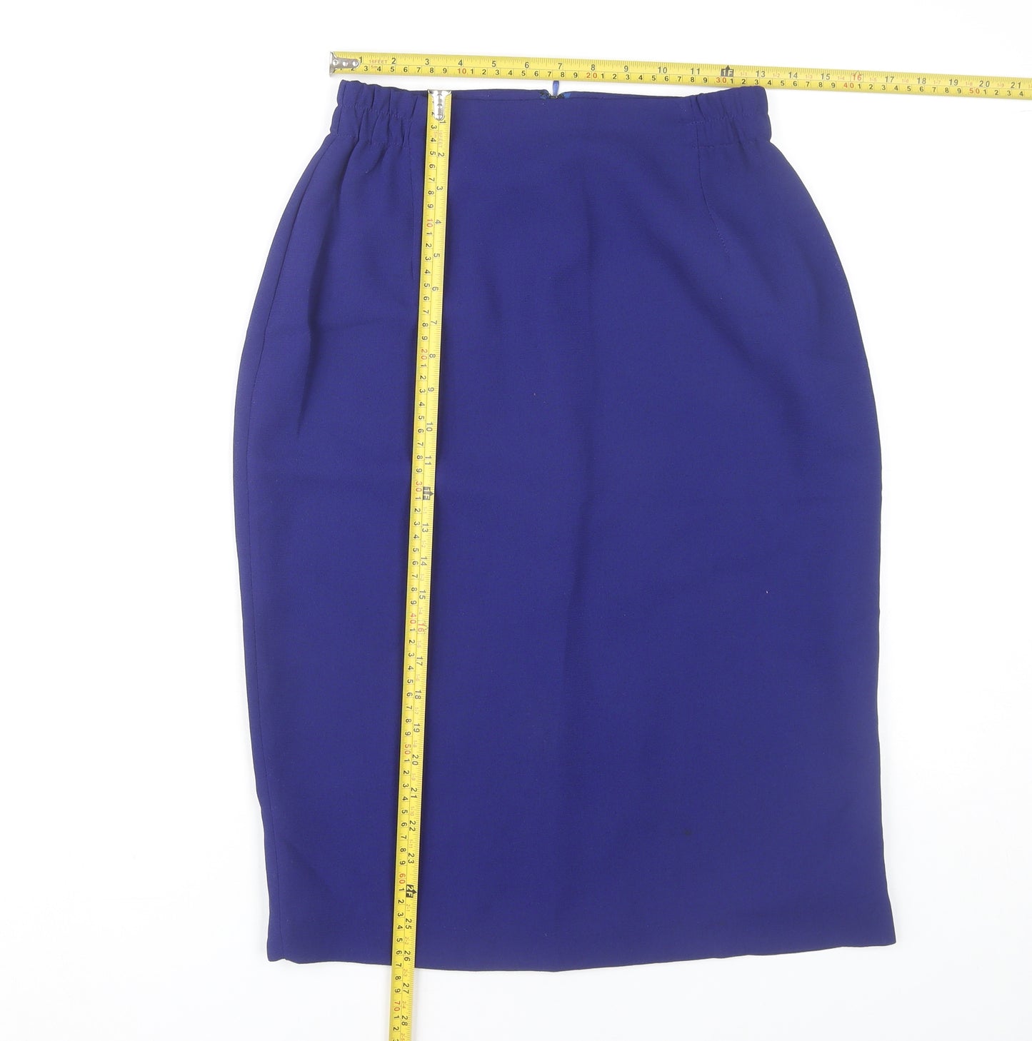 Official Womens Blue Size 12 Pencil Skirt Knee Length Workwear