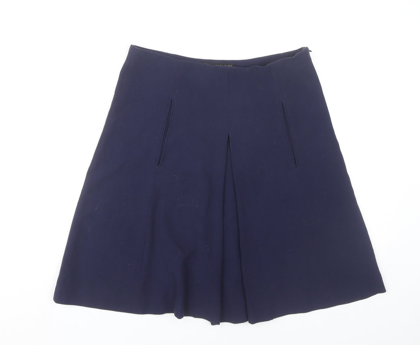 Zara Women Blue Size 12 A-Line Knee Length Skirt Workwear