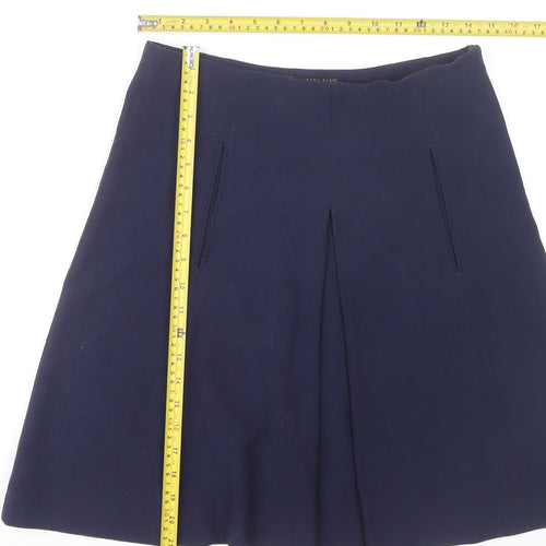 Zara Women Blue Size 12 A-Line Knee Length Skirt Workwear