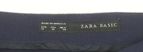 Zara Women Blue Size 12 A-Line Knee Length Skirt Workwear