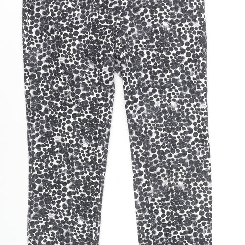 H&M Womens Black Animal Print Leggings Size 10 Slim Fit