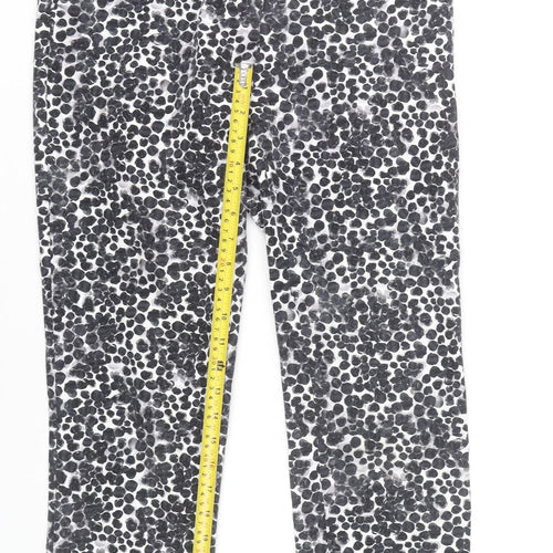 H&M Womens Black Animal Print Leggings Size 10 Slim Fit
