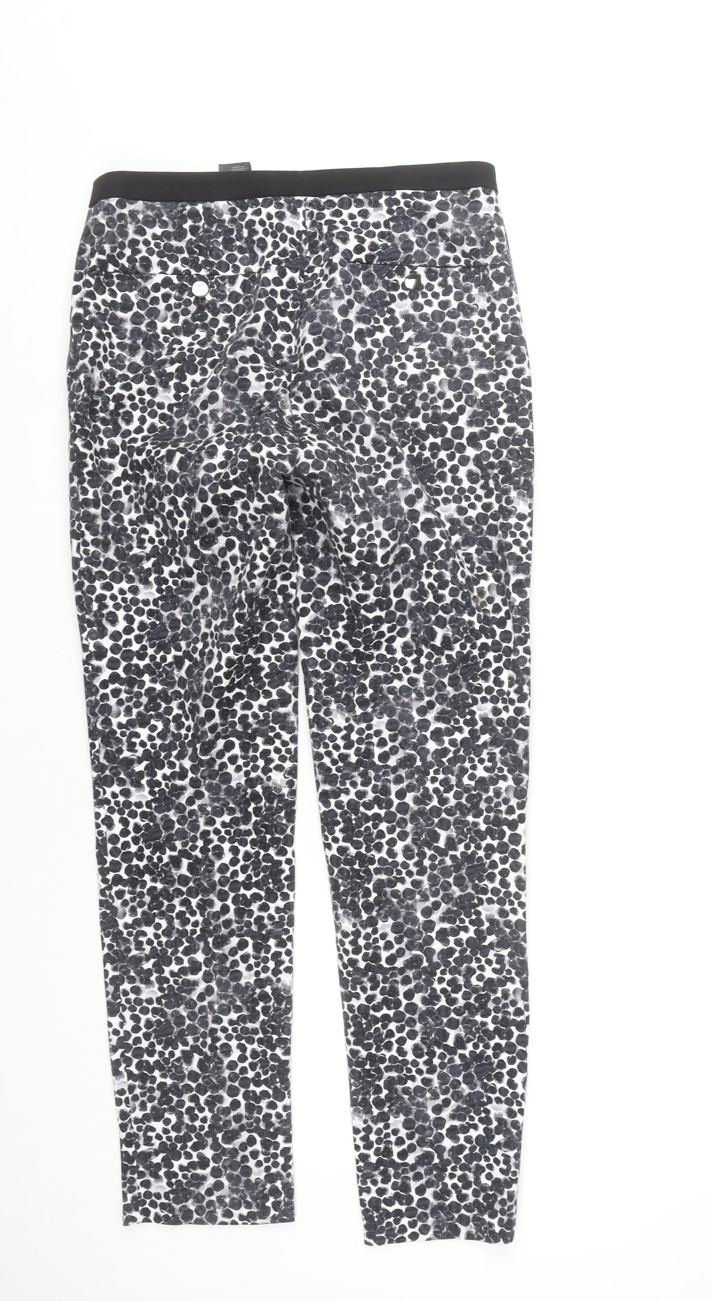 H&M Womens Black Animal Print Leggings Size 10 Slim Fit