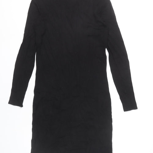 Esmara Women Black Shift Dress Size 10-12 Scoop Neck Long Sleeve
