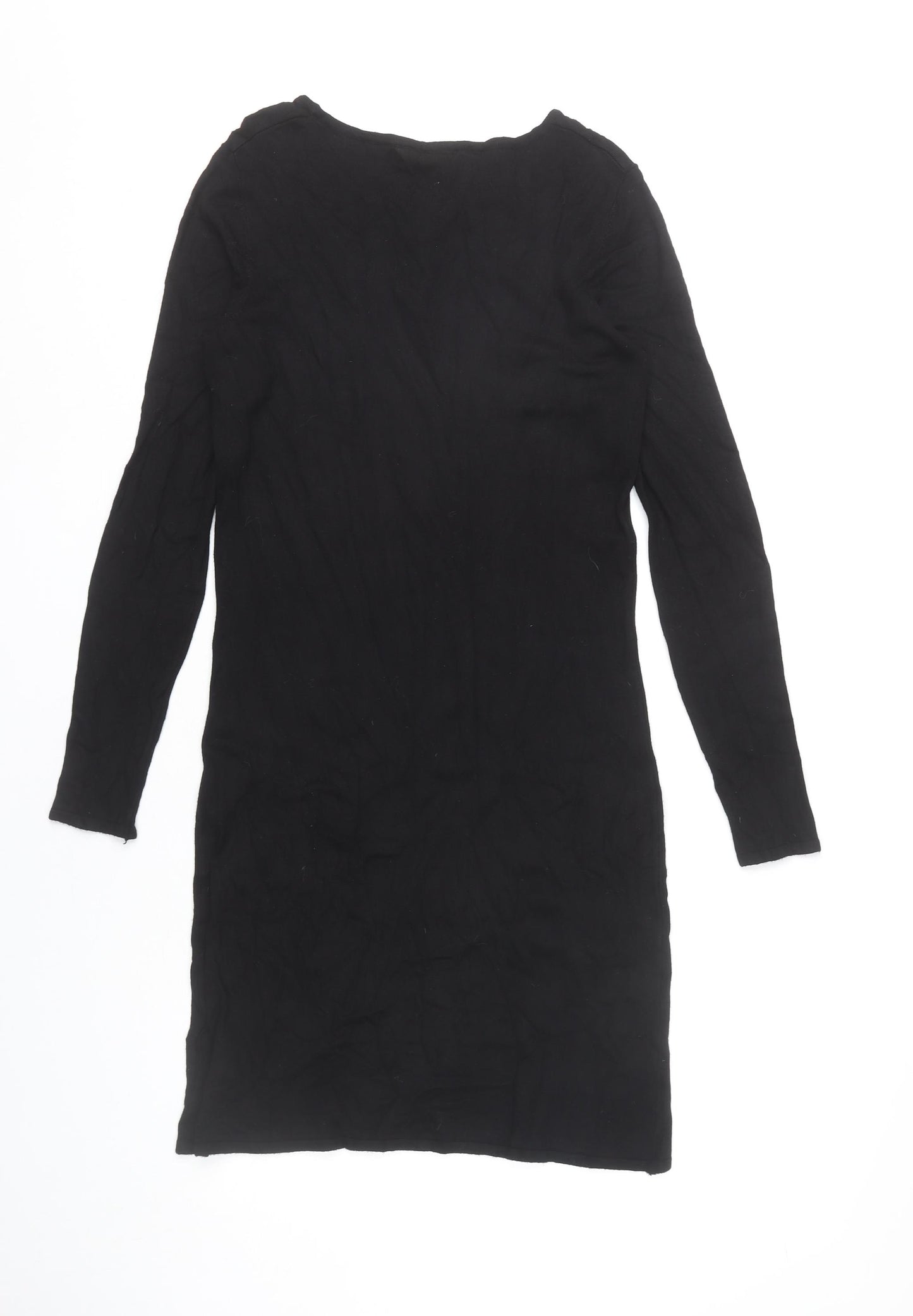 Esmara Women Black Shift Dress Size 10-12 Scoop Neck Long Sleeve