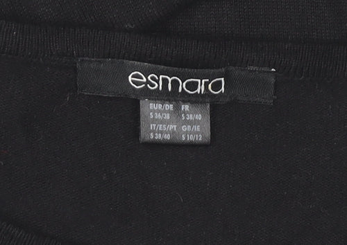 Esmara Women Black Shift Dress Size 10-12 Scoop Neck Long Sleeve
