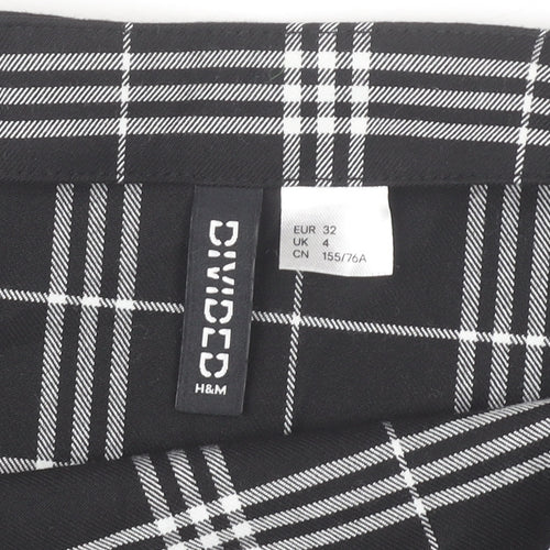 H&M Divided Women's Black Check Pinafore Dress Size 4 Sleeveless