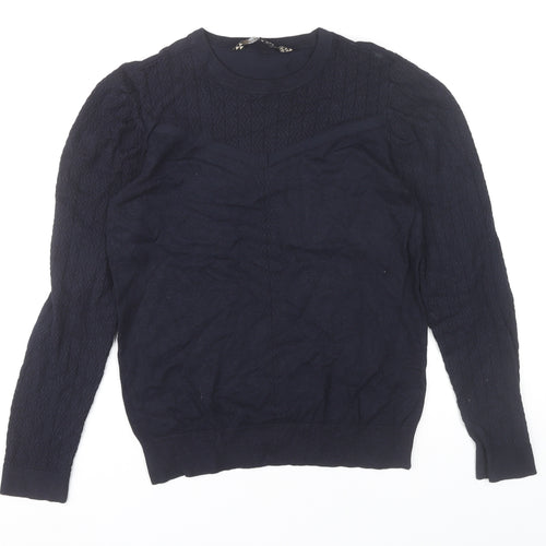 Principles by Ben de Lisi Womens Blue Size 12 Crew Neck Knit Jumper
