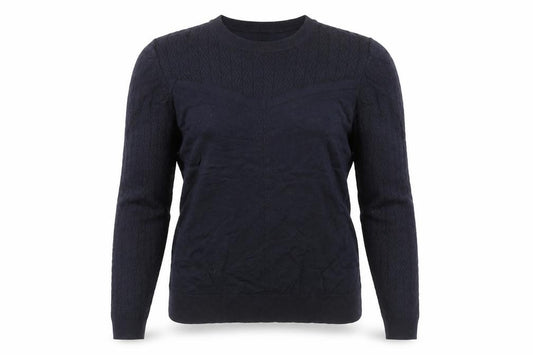 Front view of Principles by Ben de Lisi women’s blue, size UK 12, crew neck knit jumper
