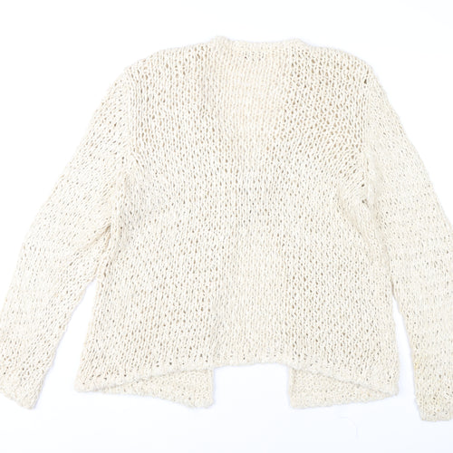 Tivoli Womens Beige XL Open-Knit Silk Cotton Cardigan