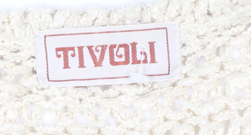Tivoli Womens Beige XL Open-Knit Silk Cotton Cardigan