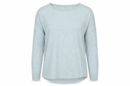 Front view of French Connection women’s blue jumper l pullover round neck long sleeve