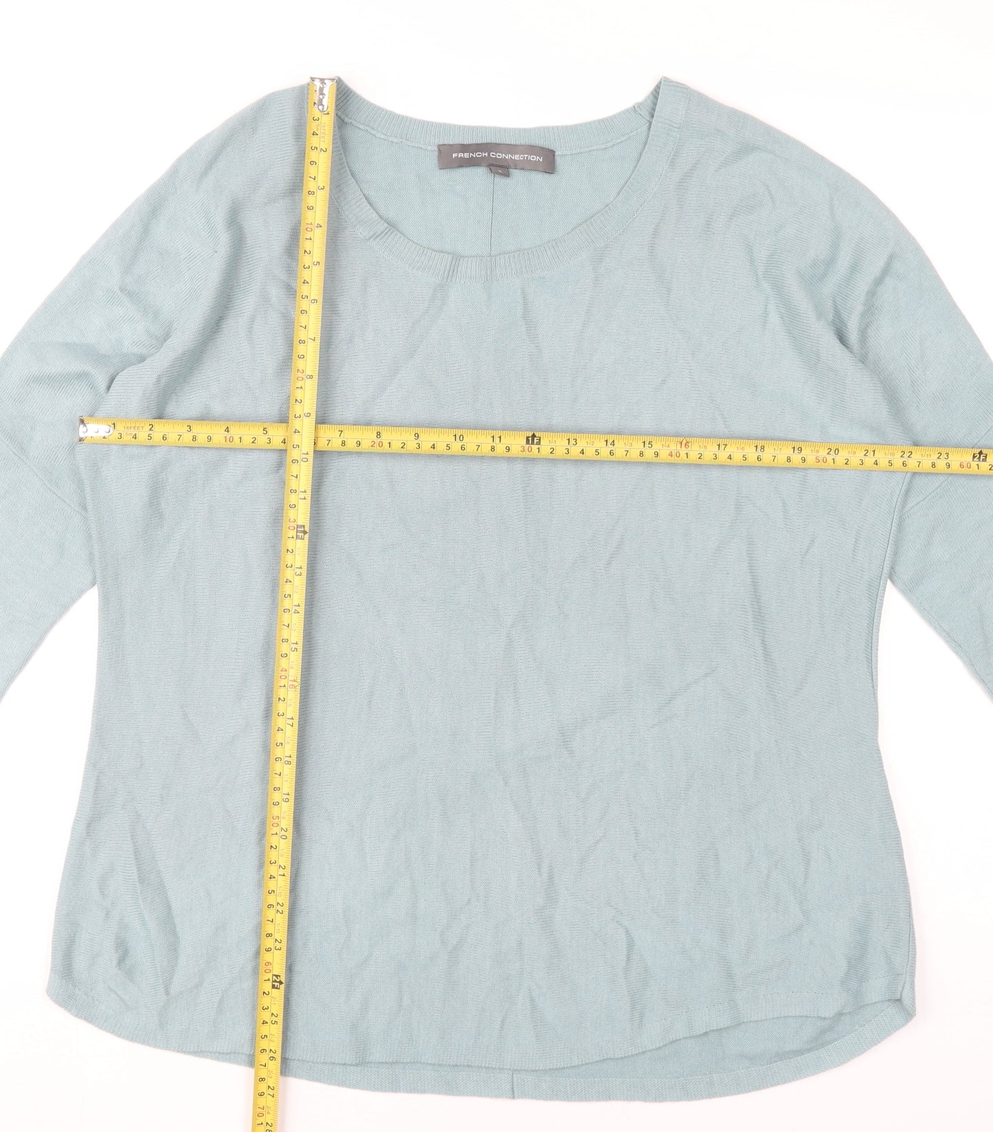 French Connection Womens Blue Jumper L Pullover Round Neck Long Sleeve