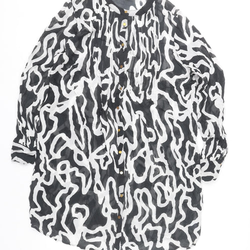 Next Women’s Black Animal Print Shirt Dress Size 14 Tall