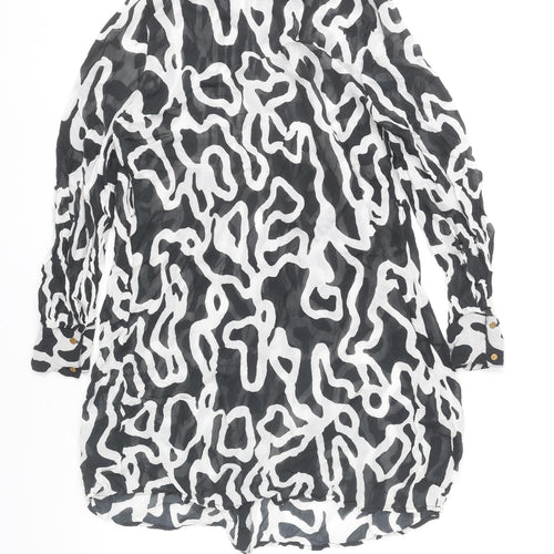 Next Women’s Black Animal Print Shirt Dress Size 14 Tall