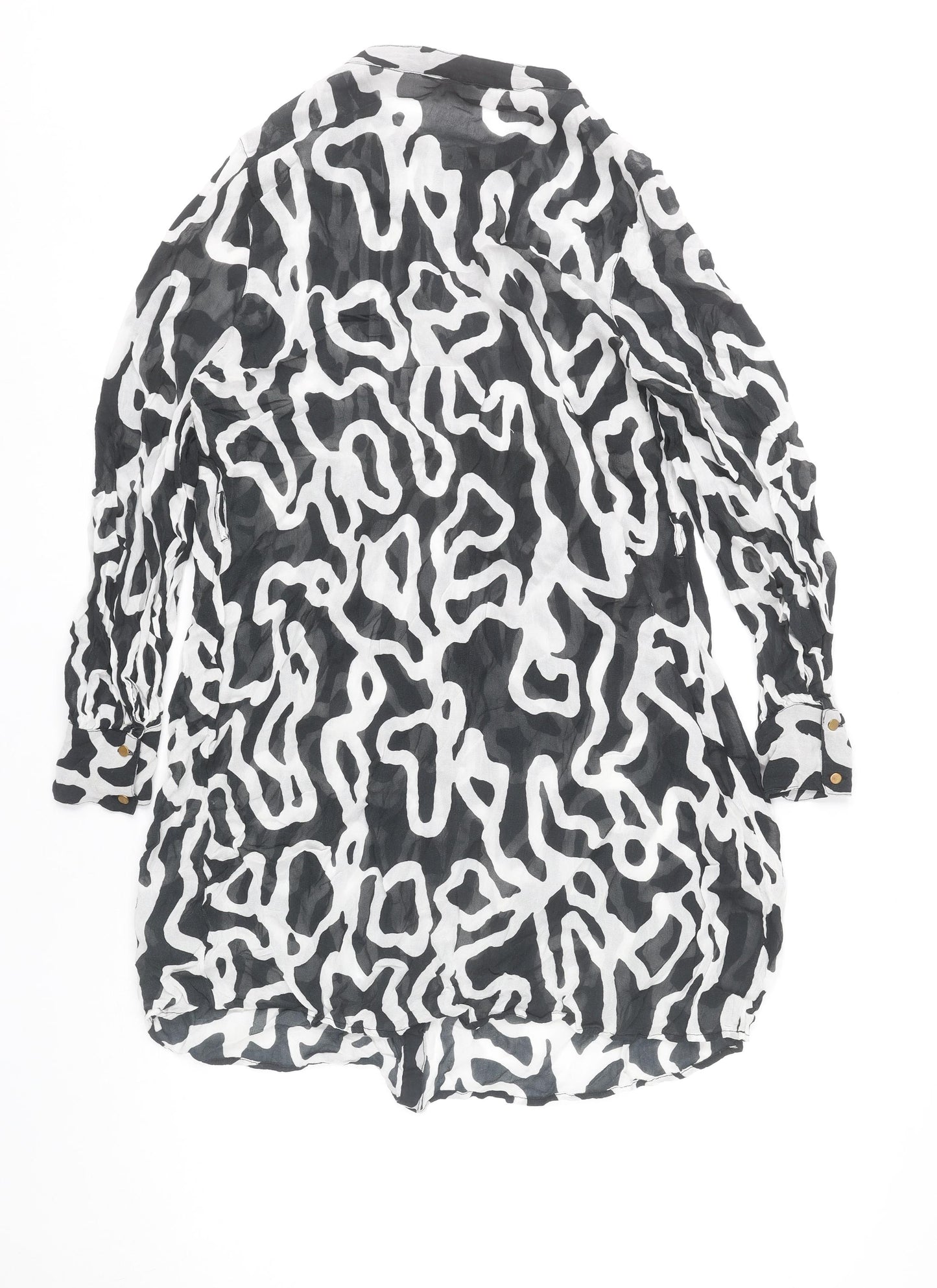 Next Women’s Black Animal Print Shirt Dress Size 14 Tall