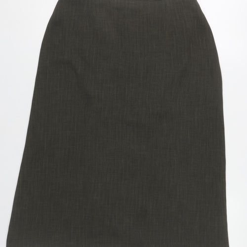 Bianca Womens Brown Size 12 Straight Pencil Skirt Work Business