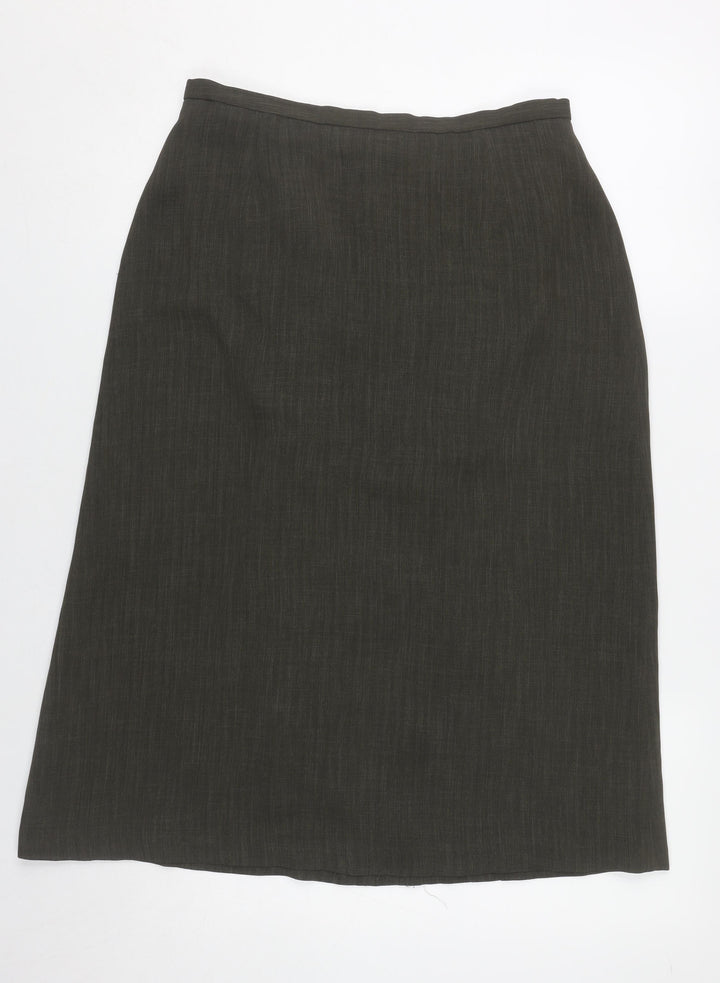 Bianca Womens Brown Size 12 Straight Pencil Skirt Work Business