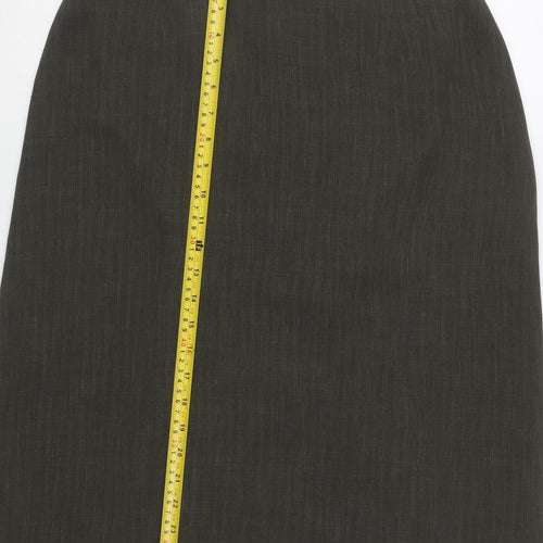 Bianca Womens Brown Size 12 Straight Pencil Skirt Work Business