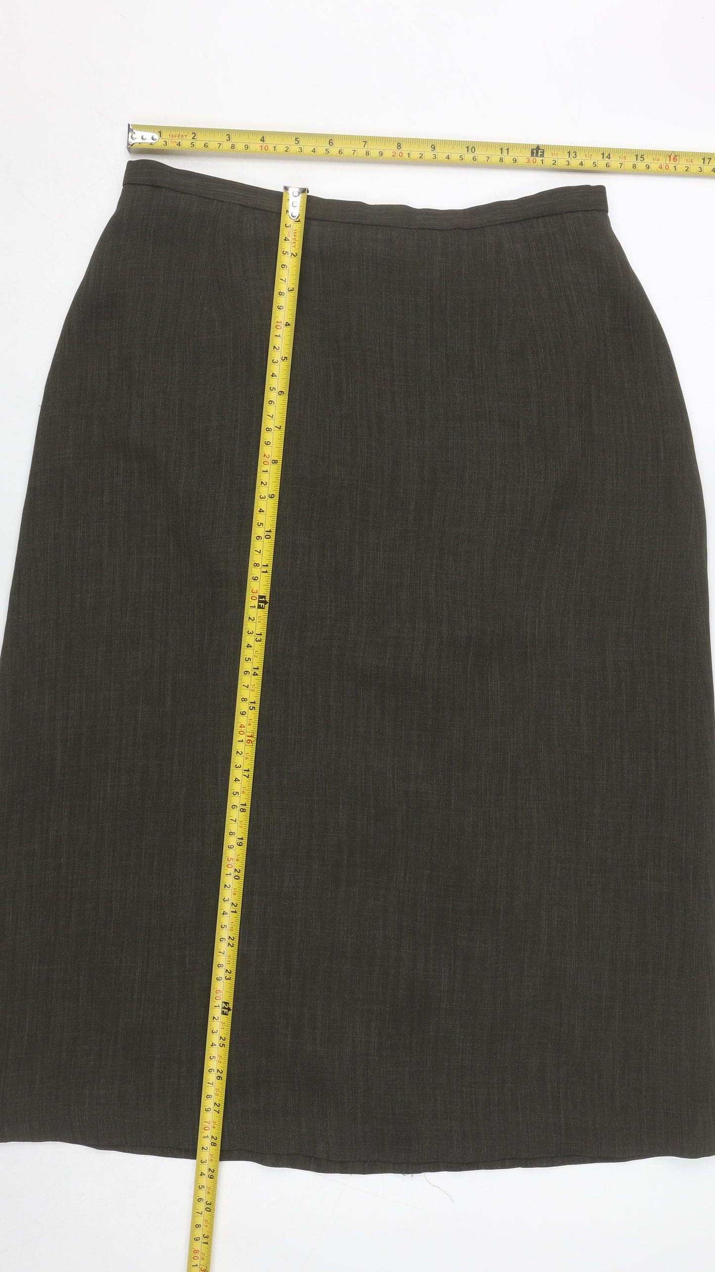 Bianca Womens Brown Size 12 Straight Pencil Skirt Work Business