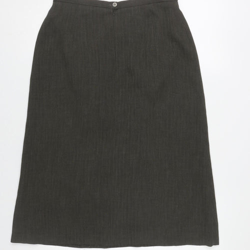 Bianca Womens Brown Size 12 Straight Pencil Skirt Work Business