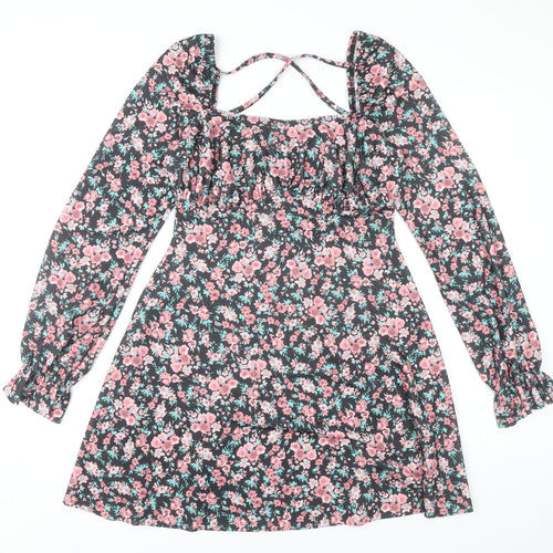 River Island Women’s Multicoloured Floral Mini A-Line Dress UK 10